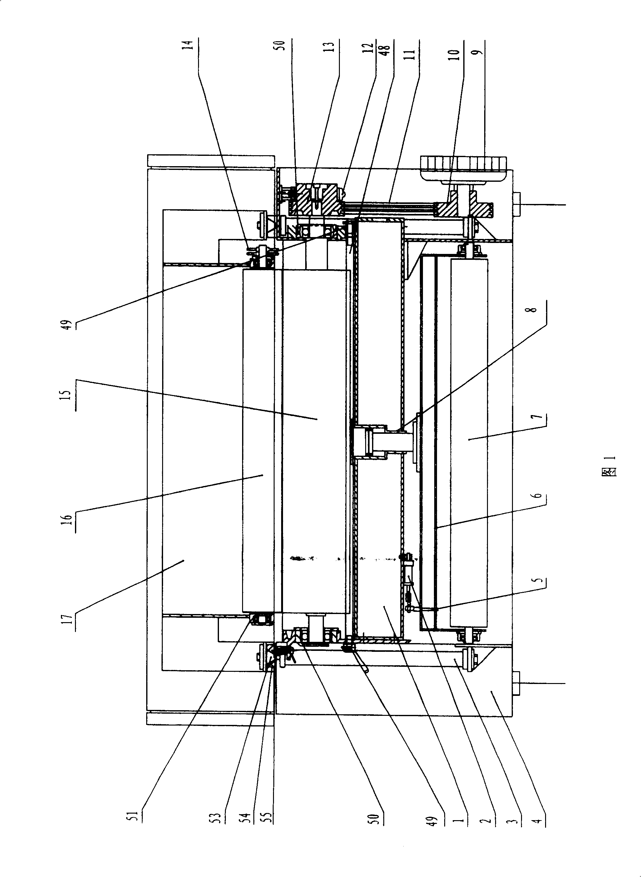 Deburring machine of grinding belt in tensioning swing type