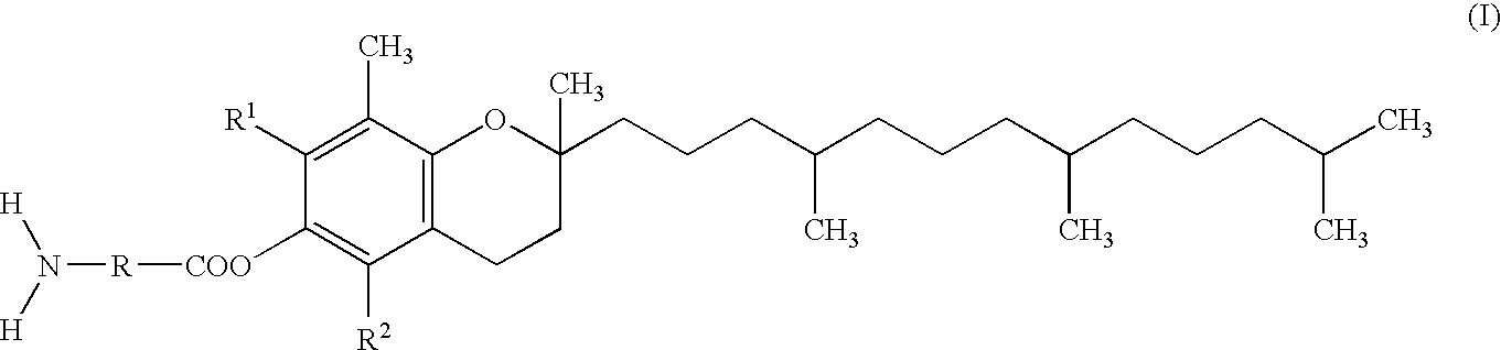 Skin preparation comprising a tocopherol derivative for external application