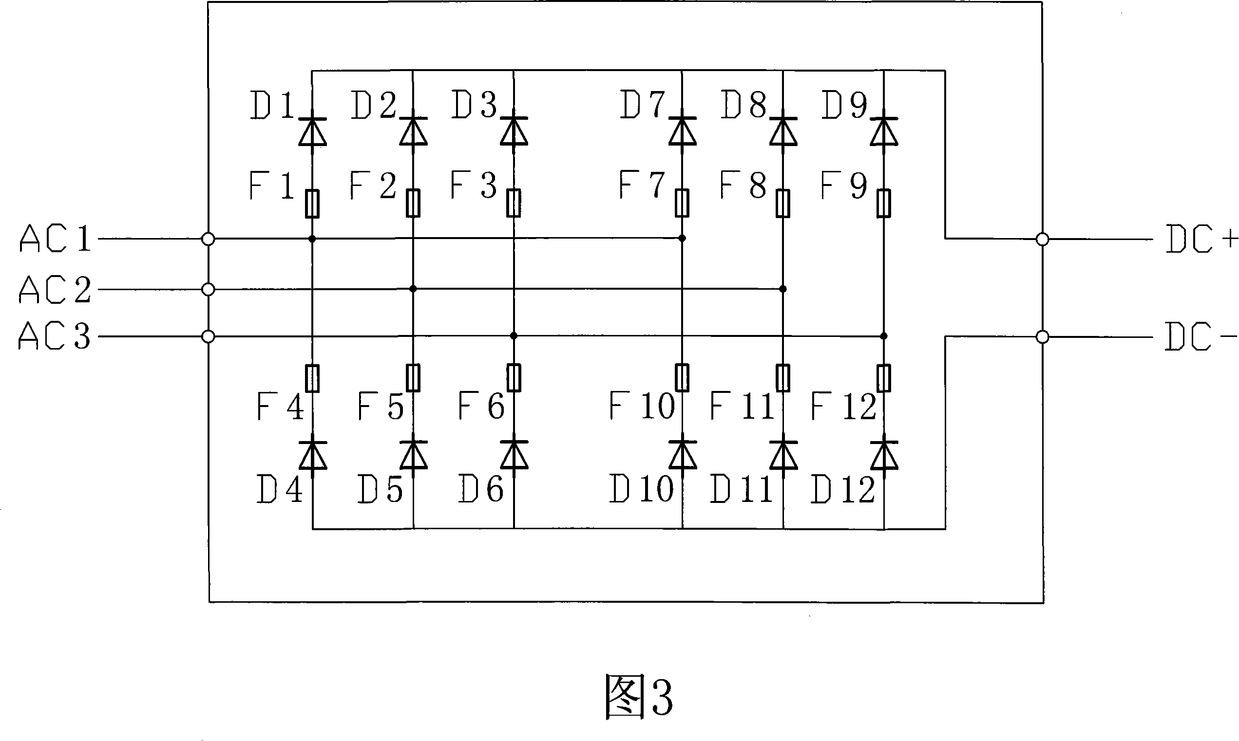 Common DC bus based multi-frequency converter system for vessel