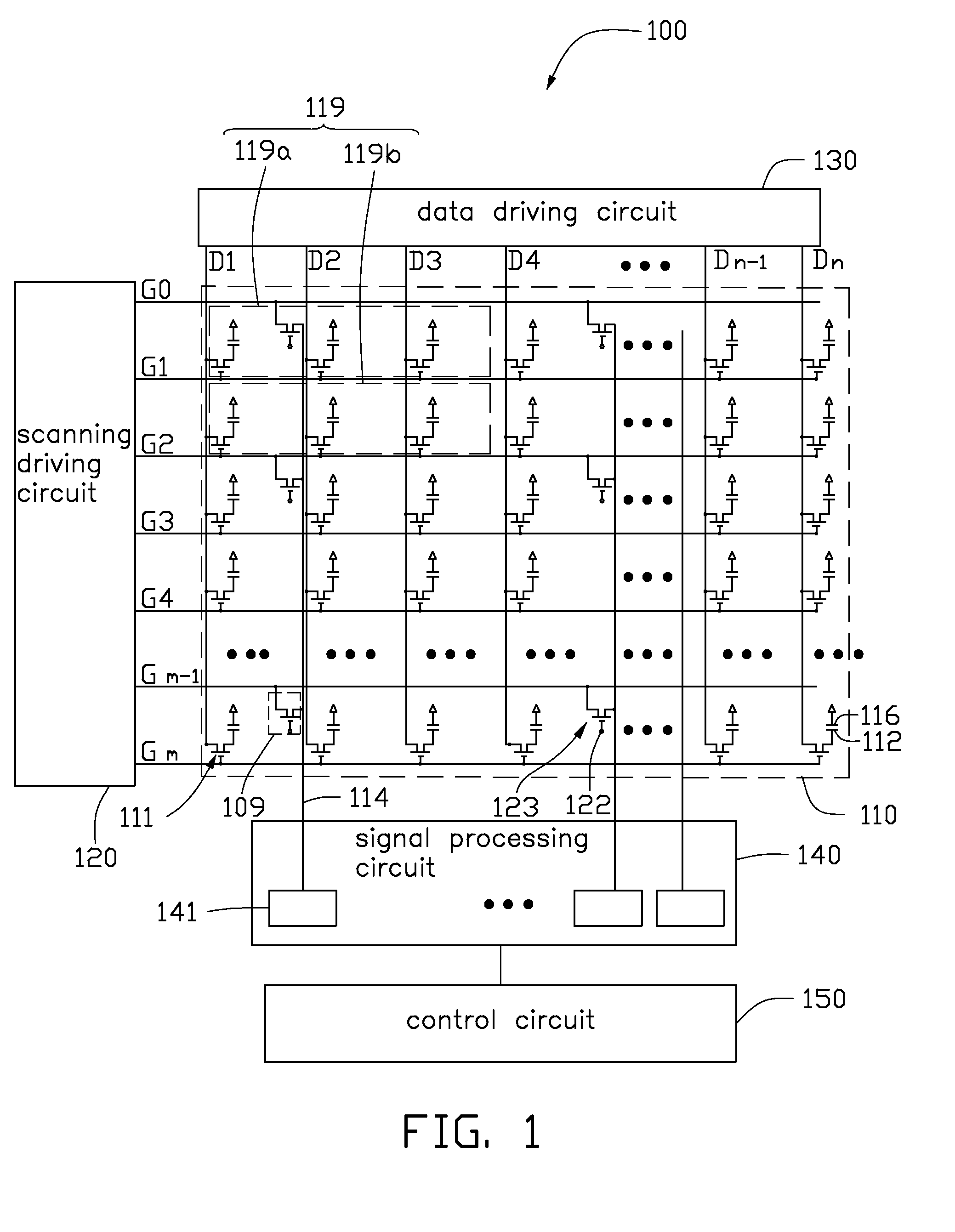 Touch sensing display device with in-cell touch panel