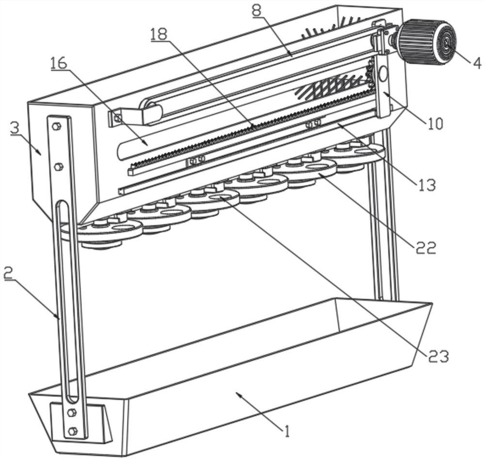 Feeding device with automatic feed supplementing function for sheep breeding