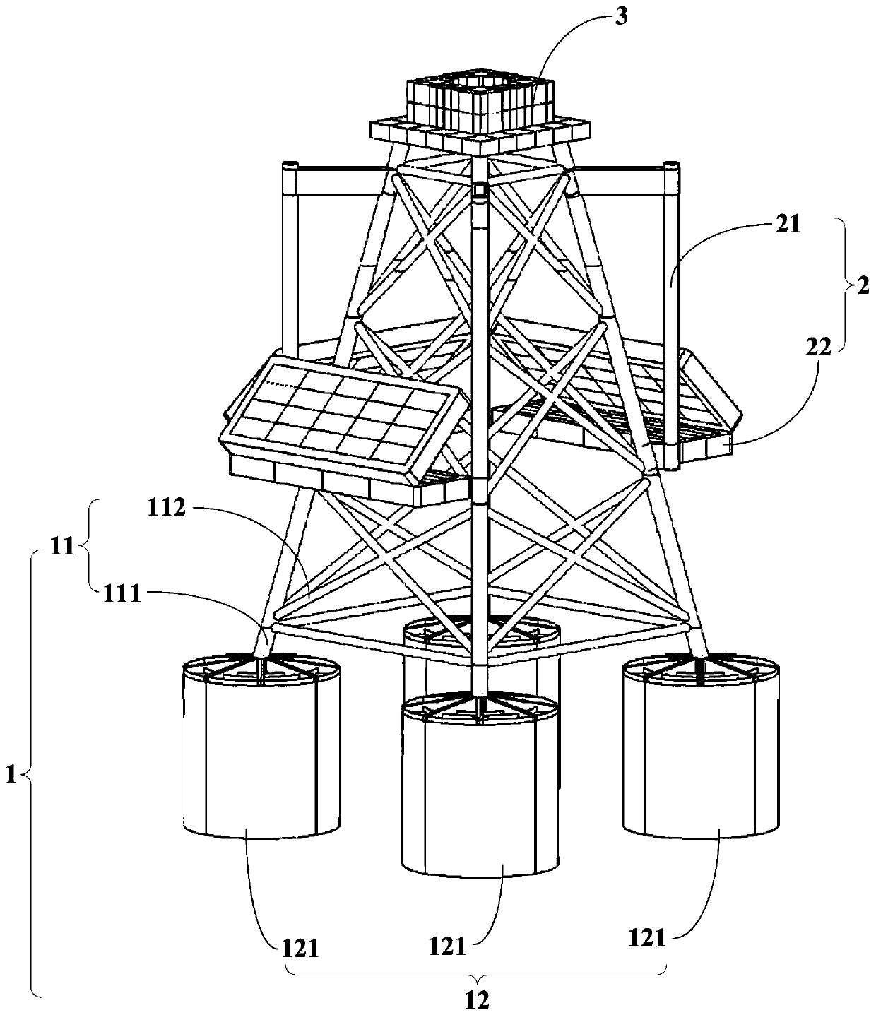 Floating breakwater acting on jacket and installation method thereof