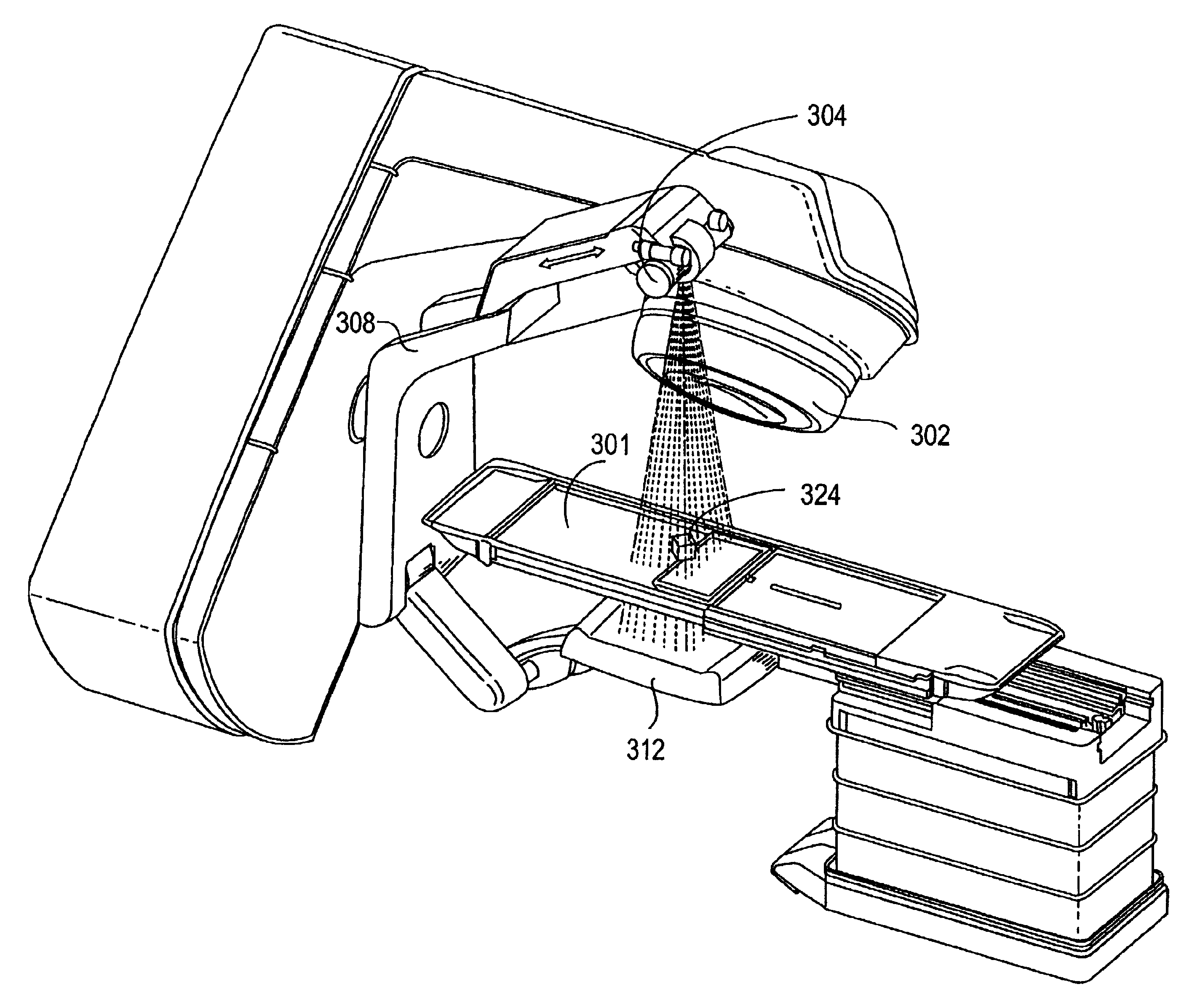 Radiotherapy apparatus equipped with an articulable gantry for positioning an imaging unit