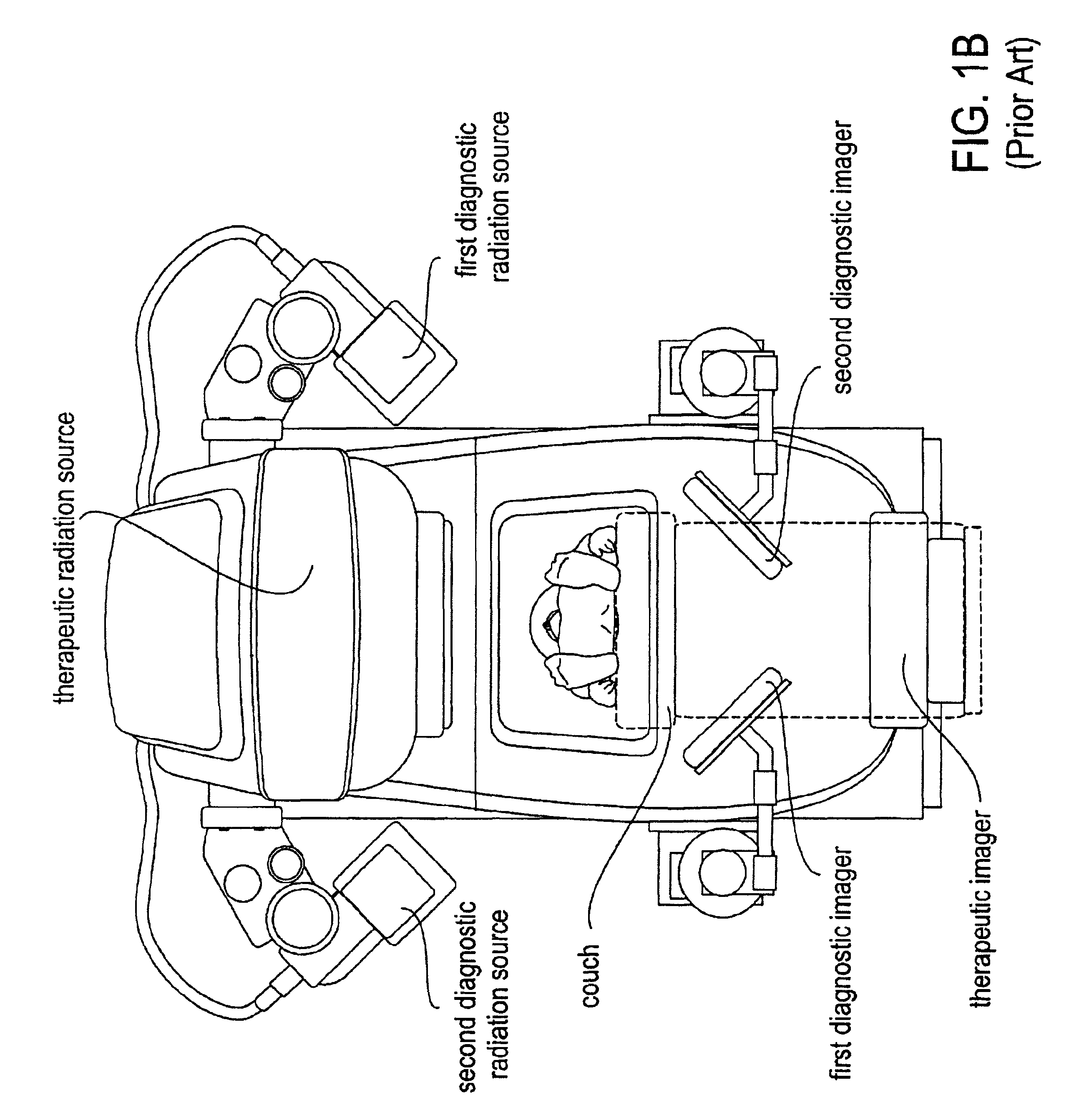 Radiotherapy apparatus equipped with an articulable gantry for positioning an imaging unit