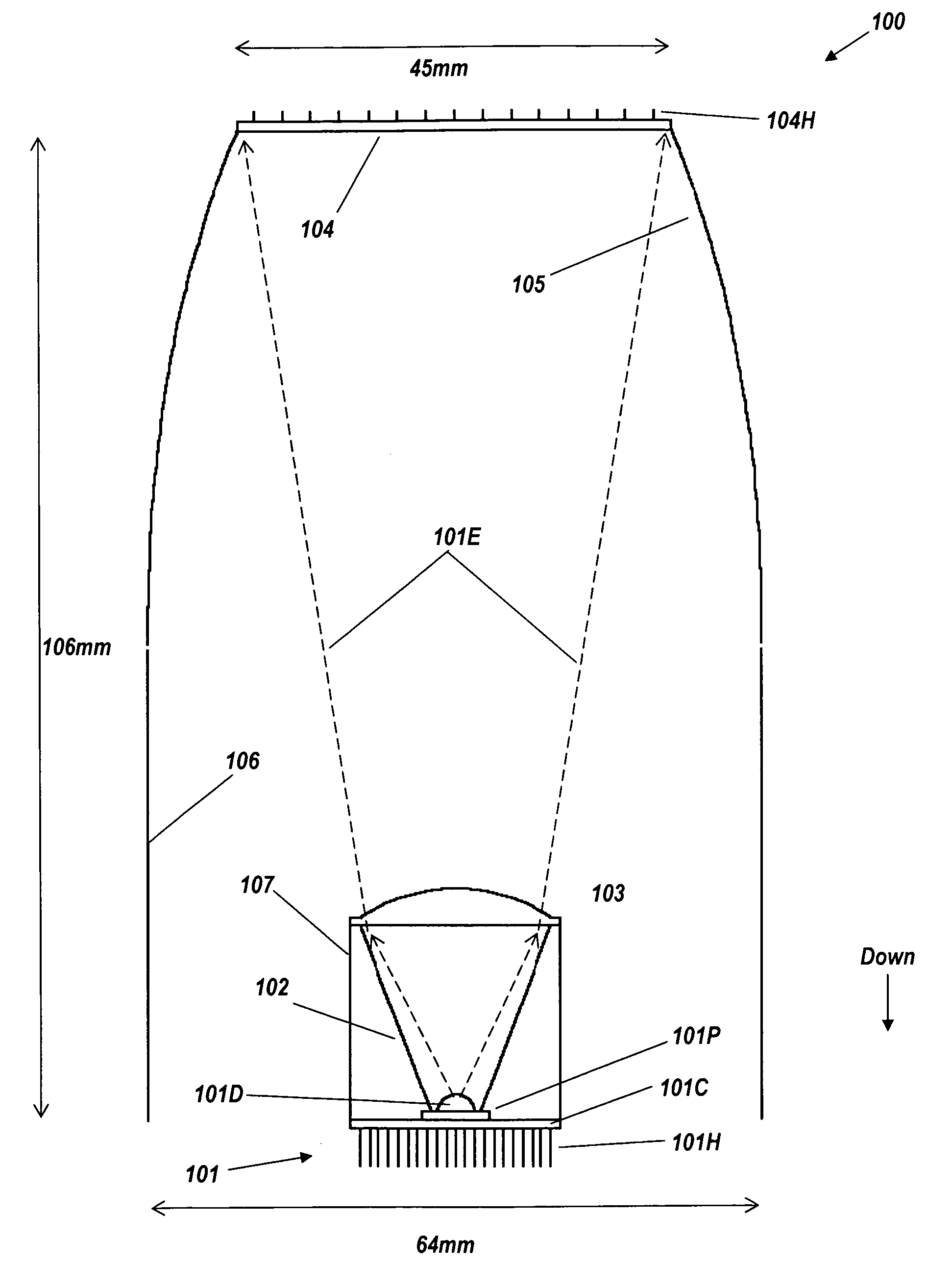 Remote-phosphor led downlight