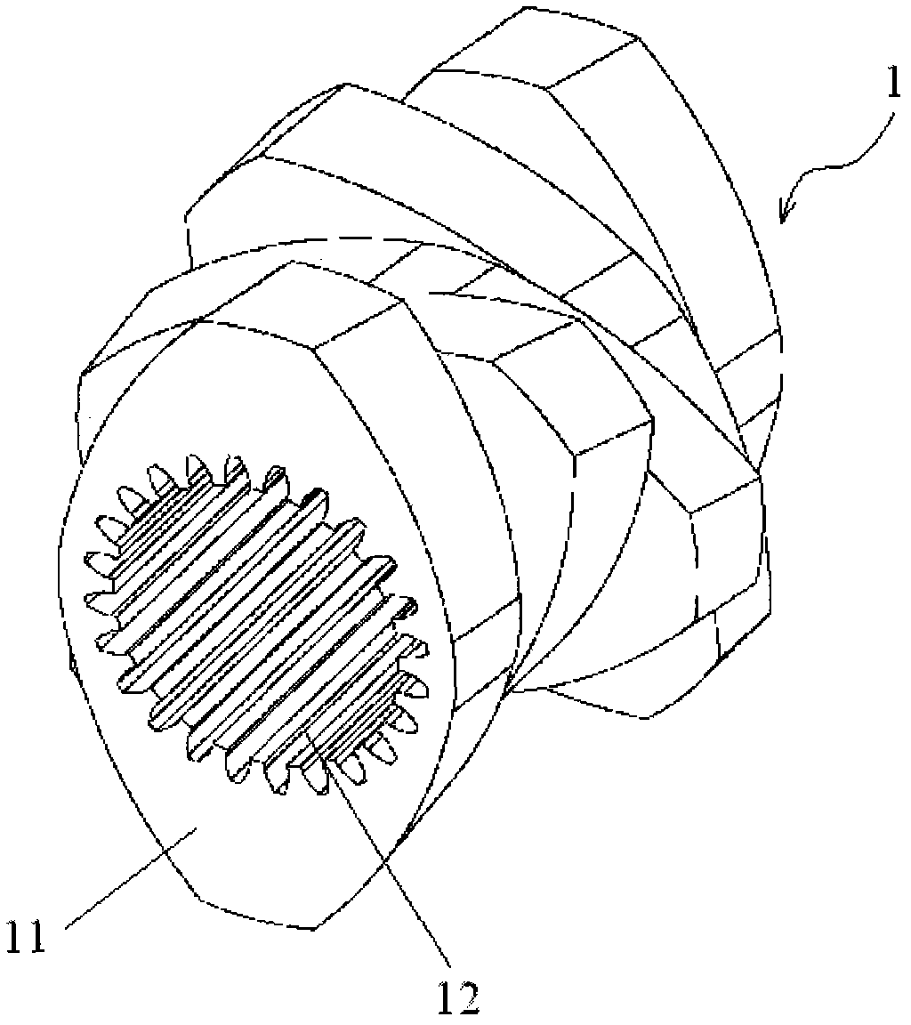 Twin-screw extruder and meshing disk element therefor