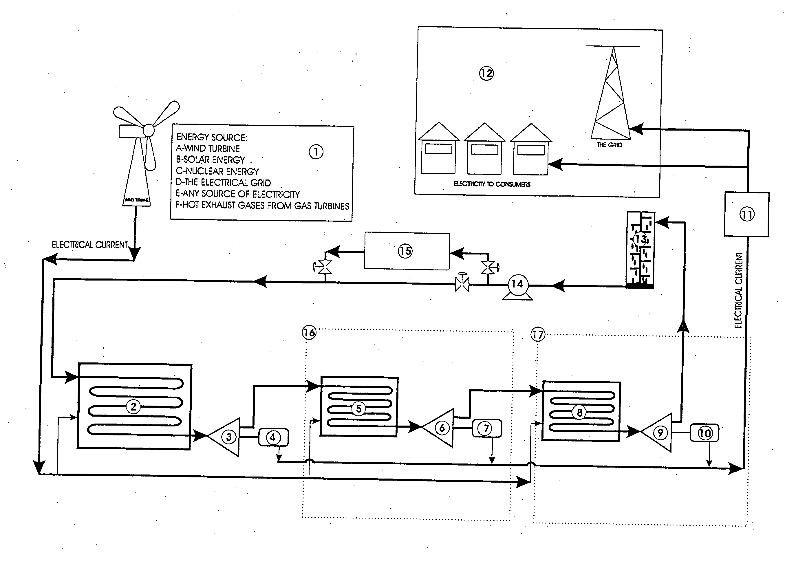 Electric Power Plant With Thermal Storage Medium