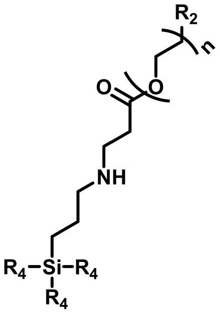 Amphiphilic benzoxazine and polyethylene glycol modified organic silicon resin and preparation method and application thereof