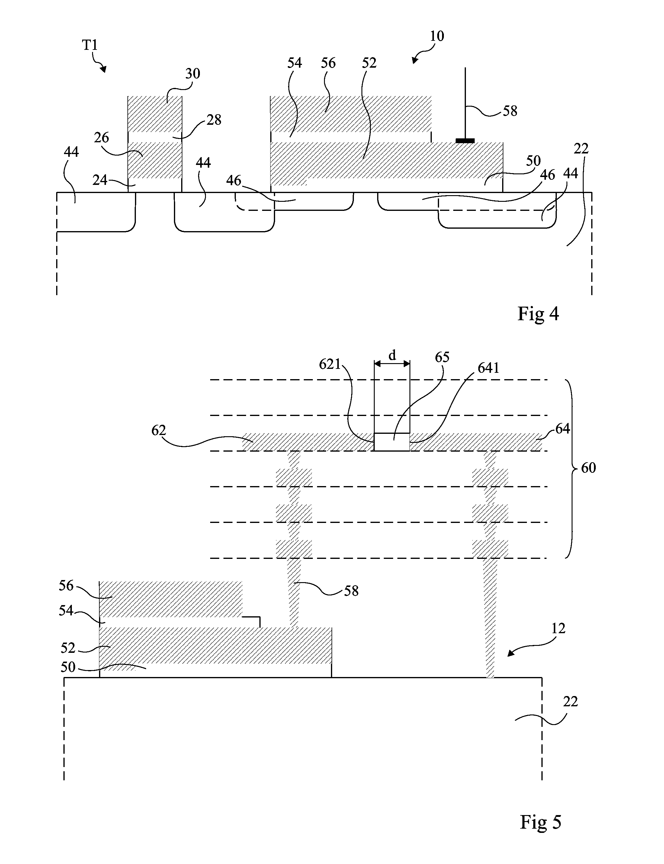 Device for monitoring the temperature of an element