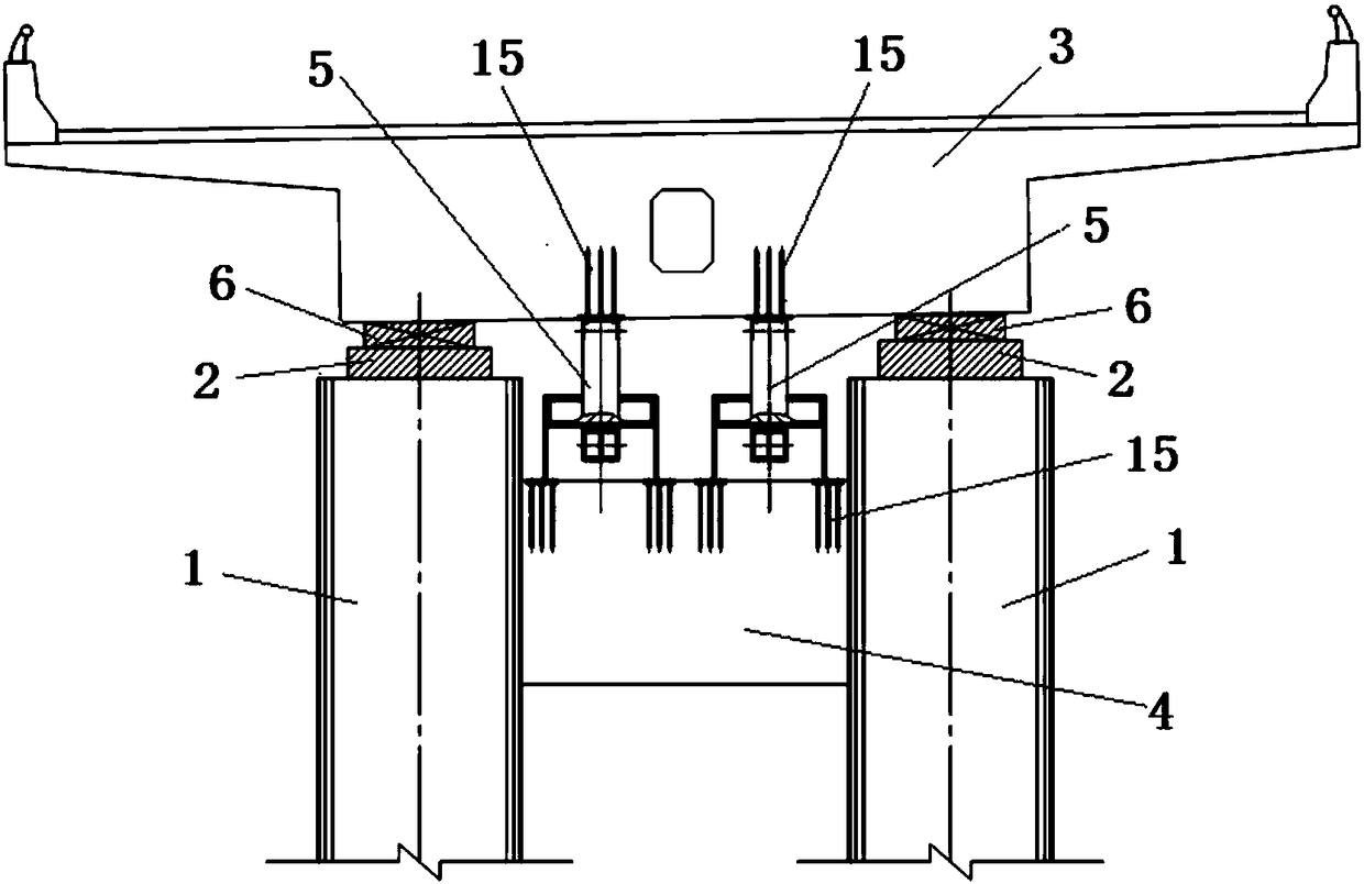 A kind of tensile anti-drop beam combined seismic isolation device and its construction method