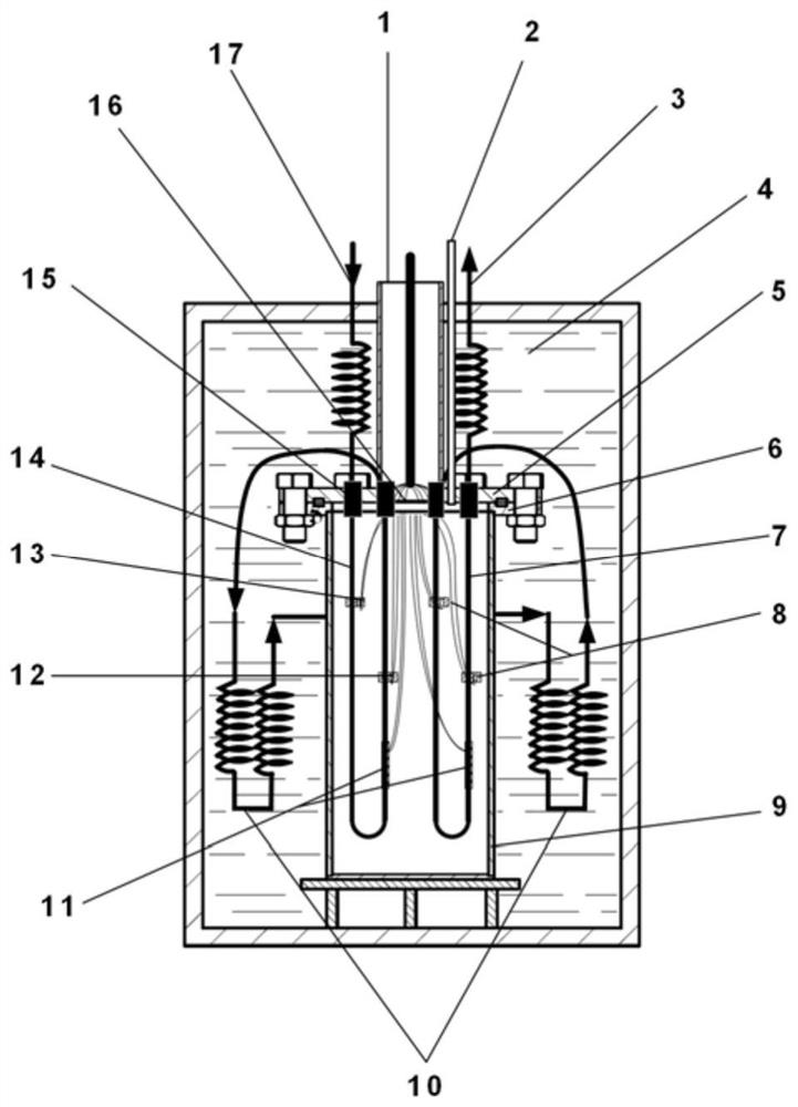 Device and method for measuring specific heat capacity through double-flow method