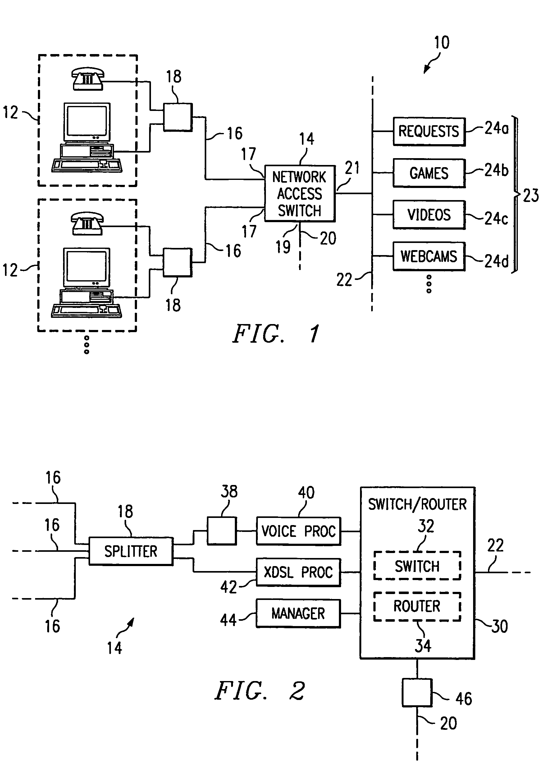 Switching system and method for communicating information at a customer premises