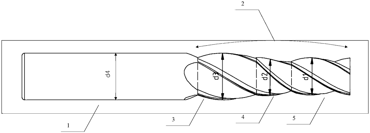 Milling cutter capable of improving spiral milling machining precision, and design method