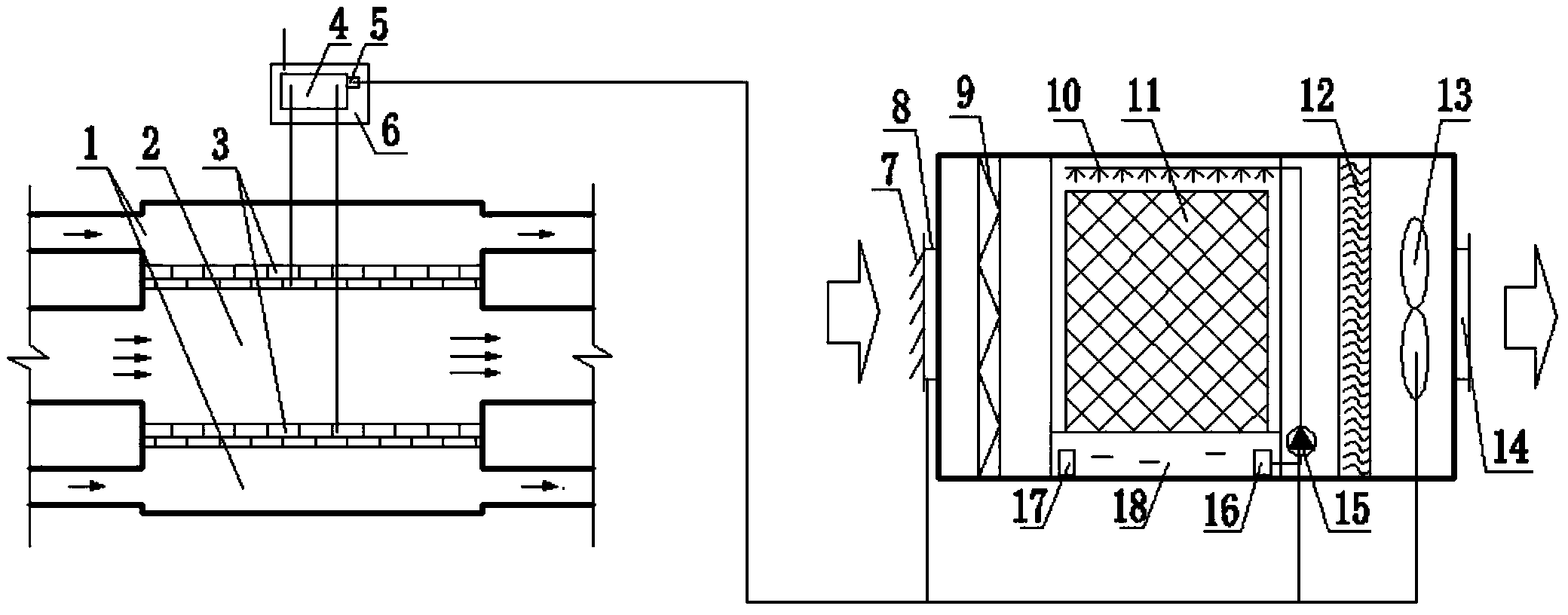 Evaporative cooling air conditioning system using industrial waste heat to provide electric energy