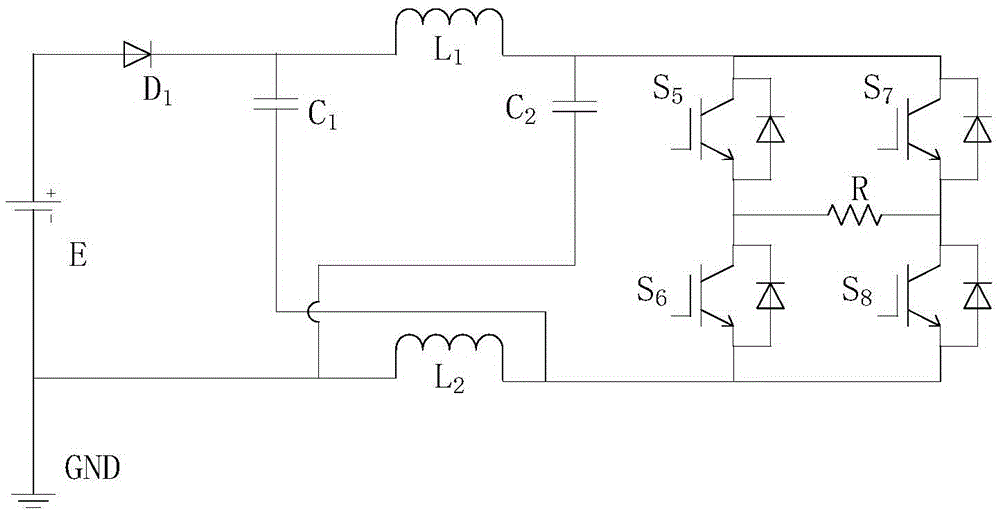 A z-source inverter circuit