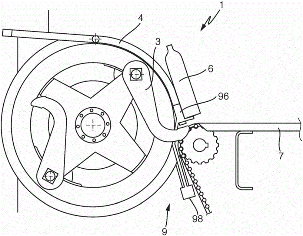 A device and method for transporting a container