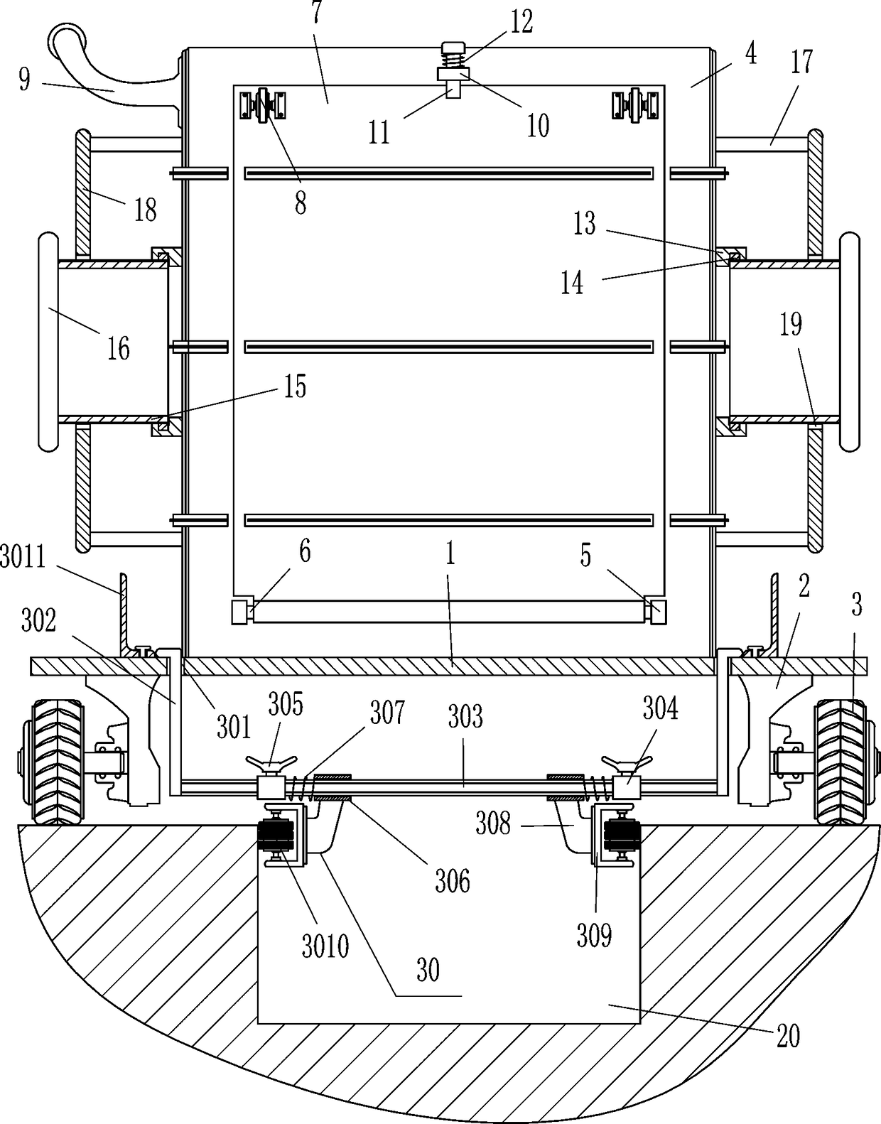 Material distribution equipment for municipal ditch grid plates