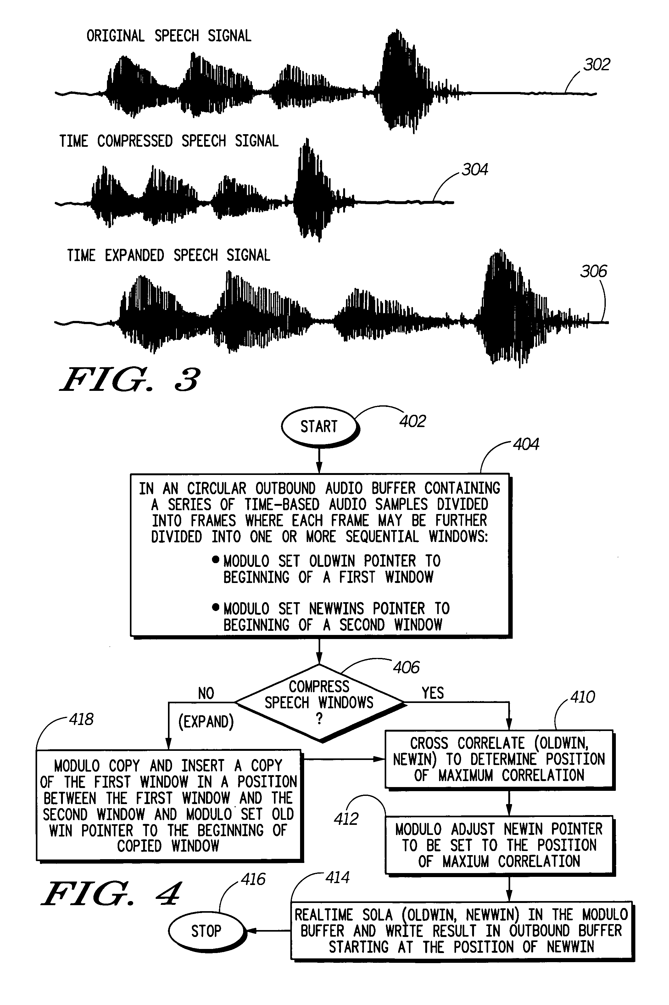 Synchronization and overlap method and system for single buffer speech compression and expansion