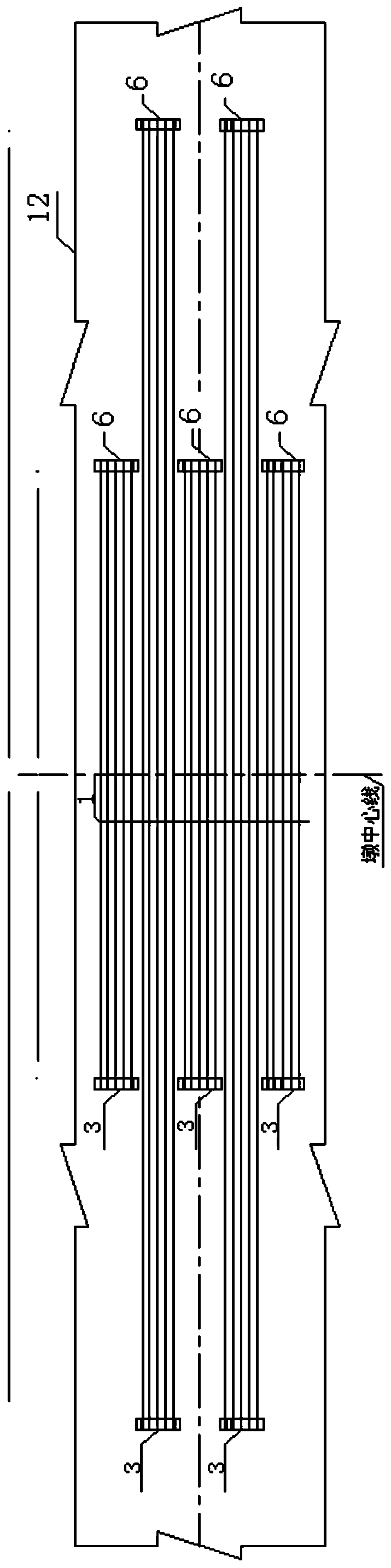 Steel wire rope reinforcing system and method for continuous beam hogging moment area bearing capacity