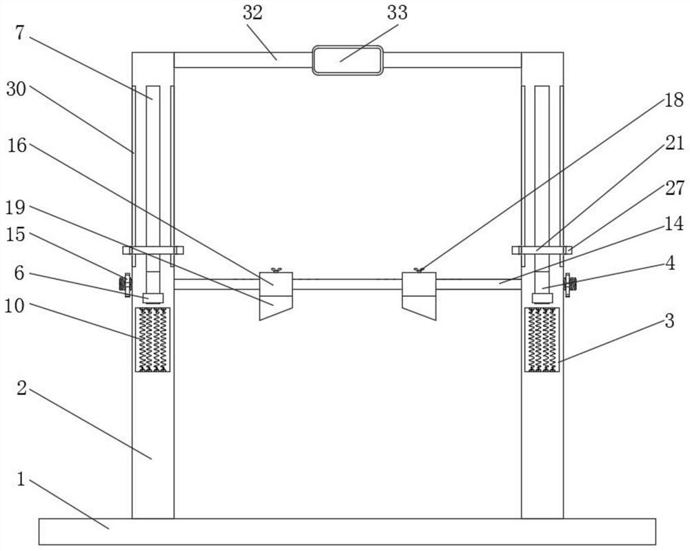 Small deep squat frame provided with counting monitoring mechanism and used for physical training