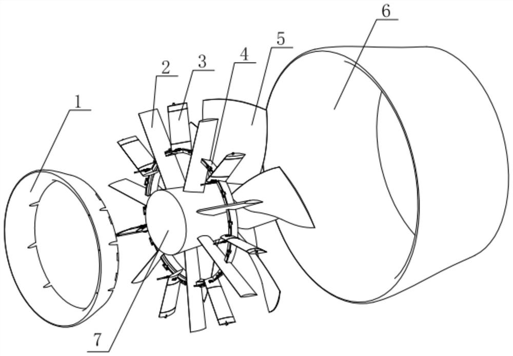 Ducted propeller support partition pre-swirl deflector