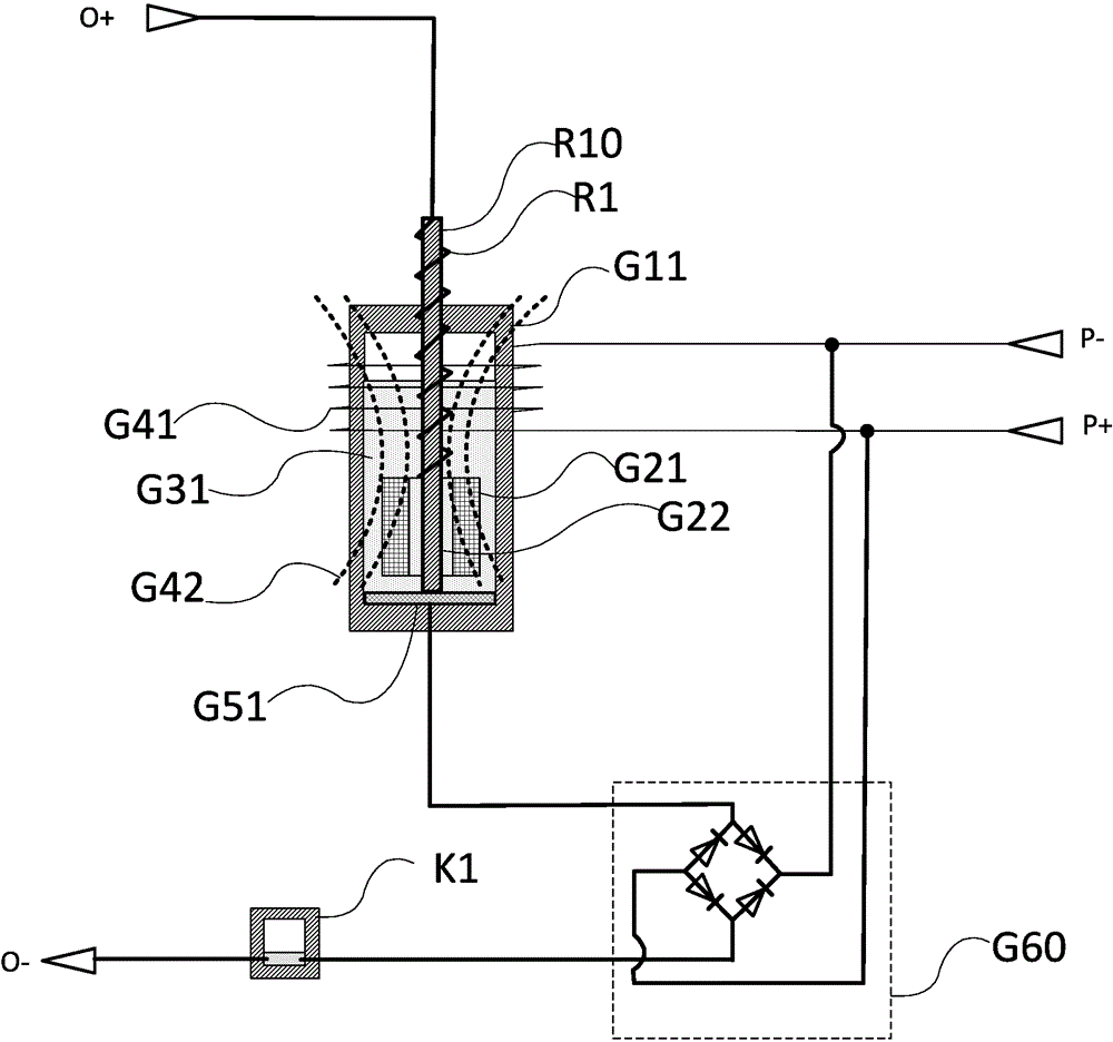 Linear dynamic resistor with gradually-increased resistance values, electronic circuit and electric system