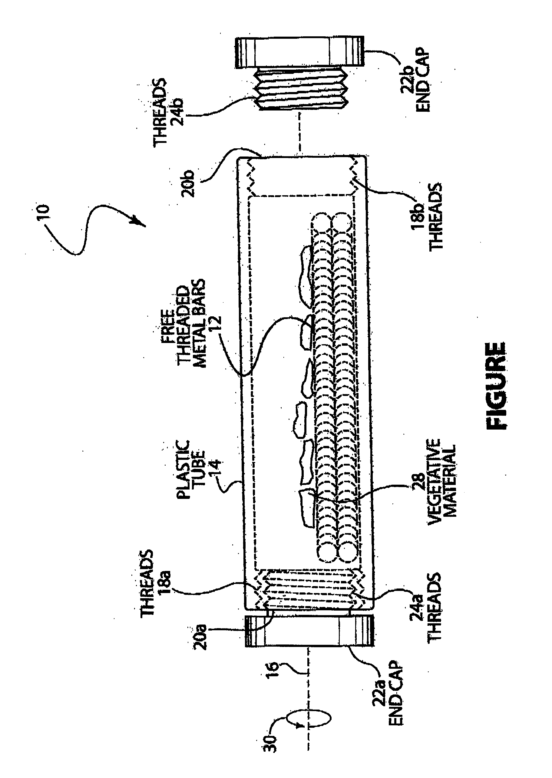 Apparatus and method for processing vegetative material