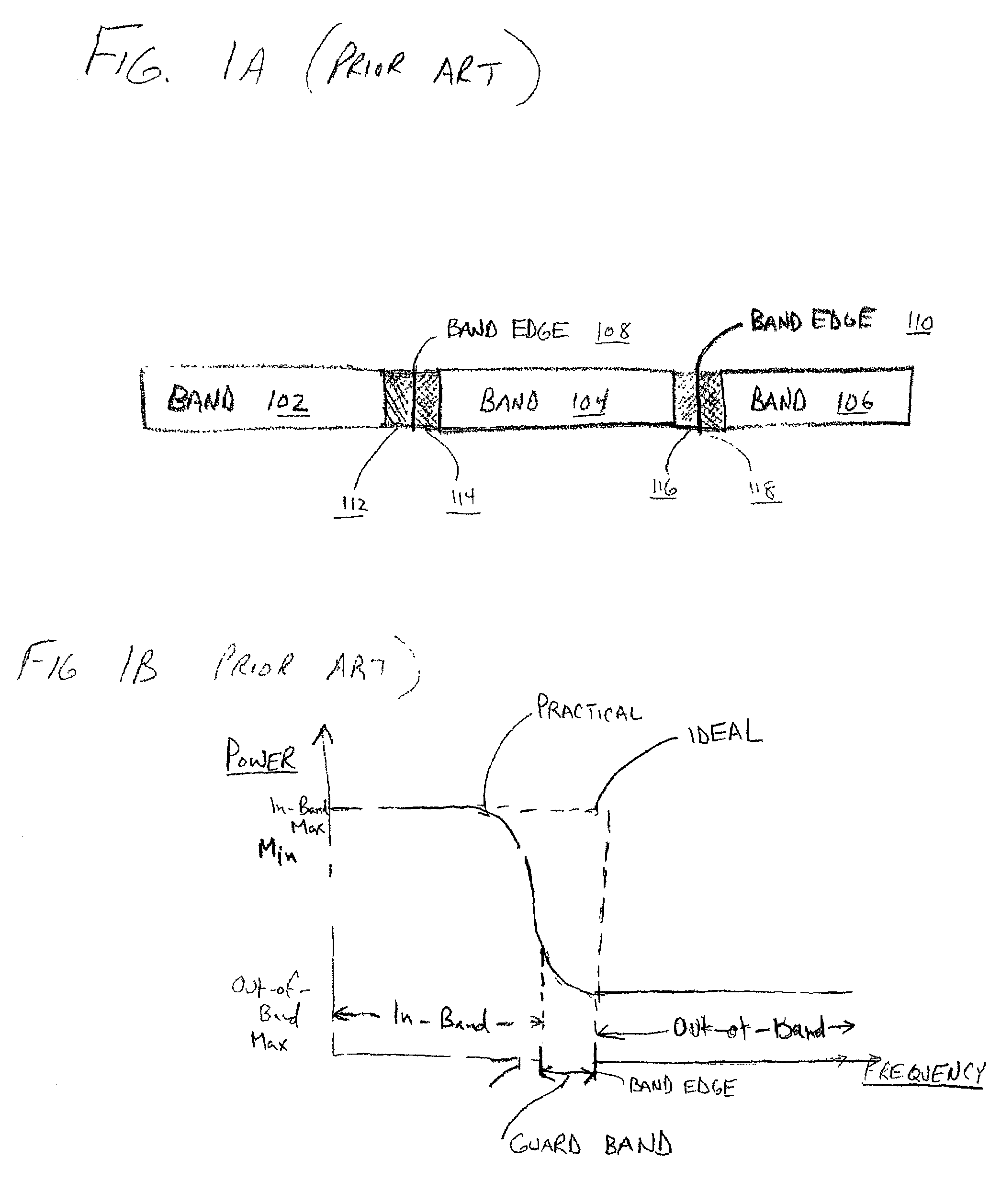 Method and apparatus for increasing spectral efficiency using mitigated power near band-edge