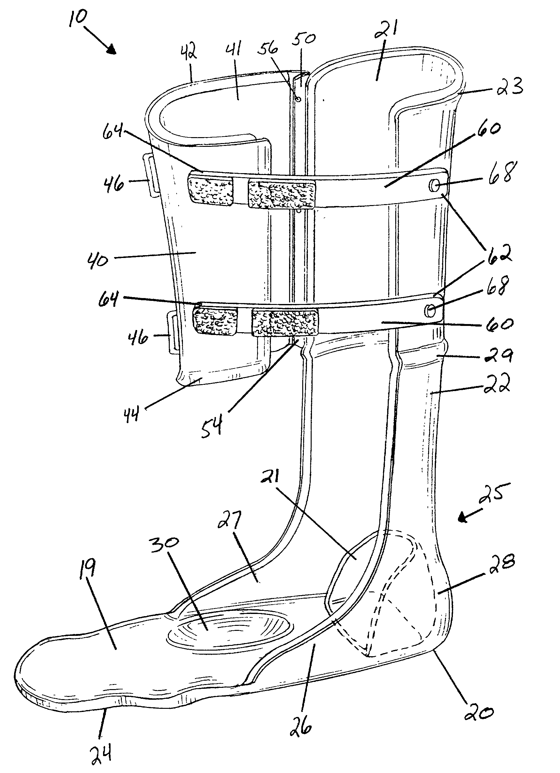 Method and apparatus for the treatment of plantar ulcers and foot deformities