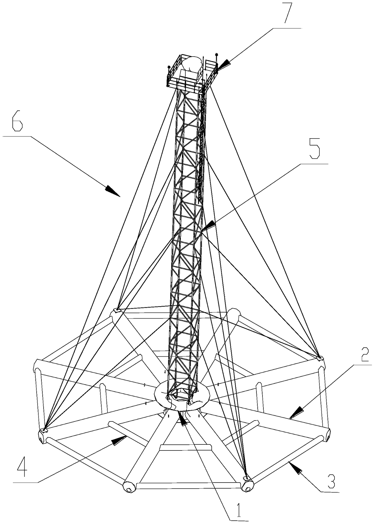 Offshore wind tower and its base