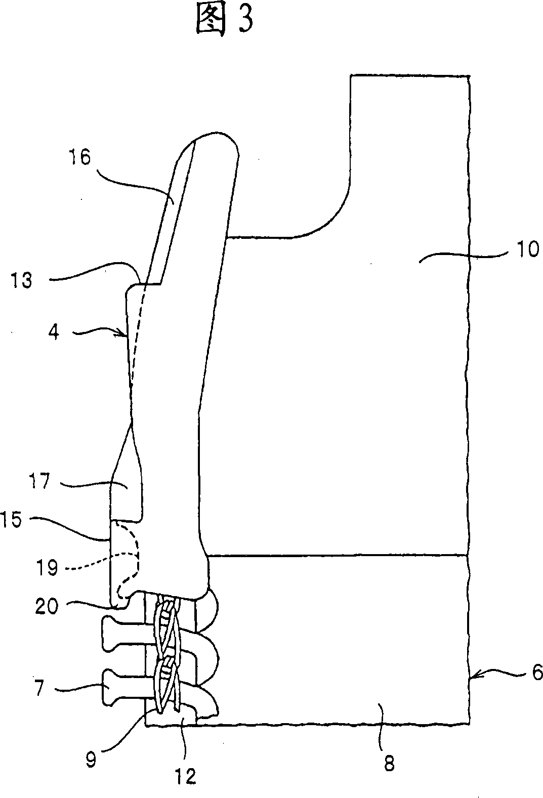 Reverse opening type separable end stop of slide fastener