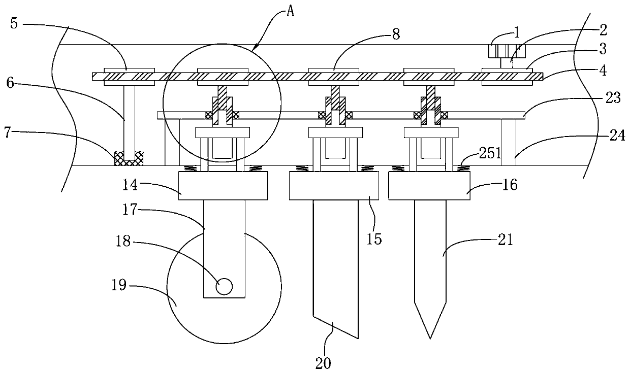 Road asphalt paving head and paving device with head