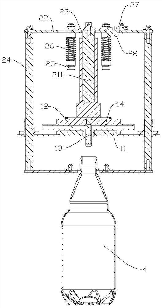 Isobaric filling and sealing device compatible with containers of different specifications