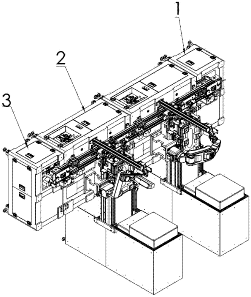 Smart space stacked assembly robot production line