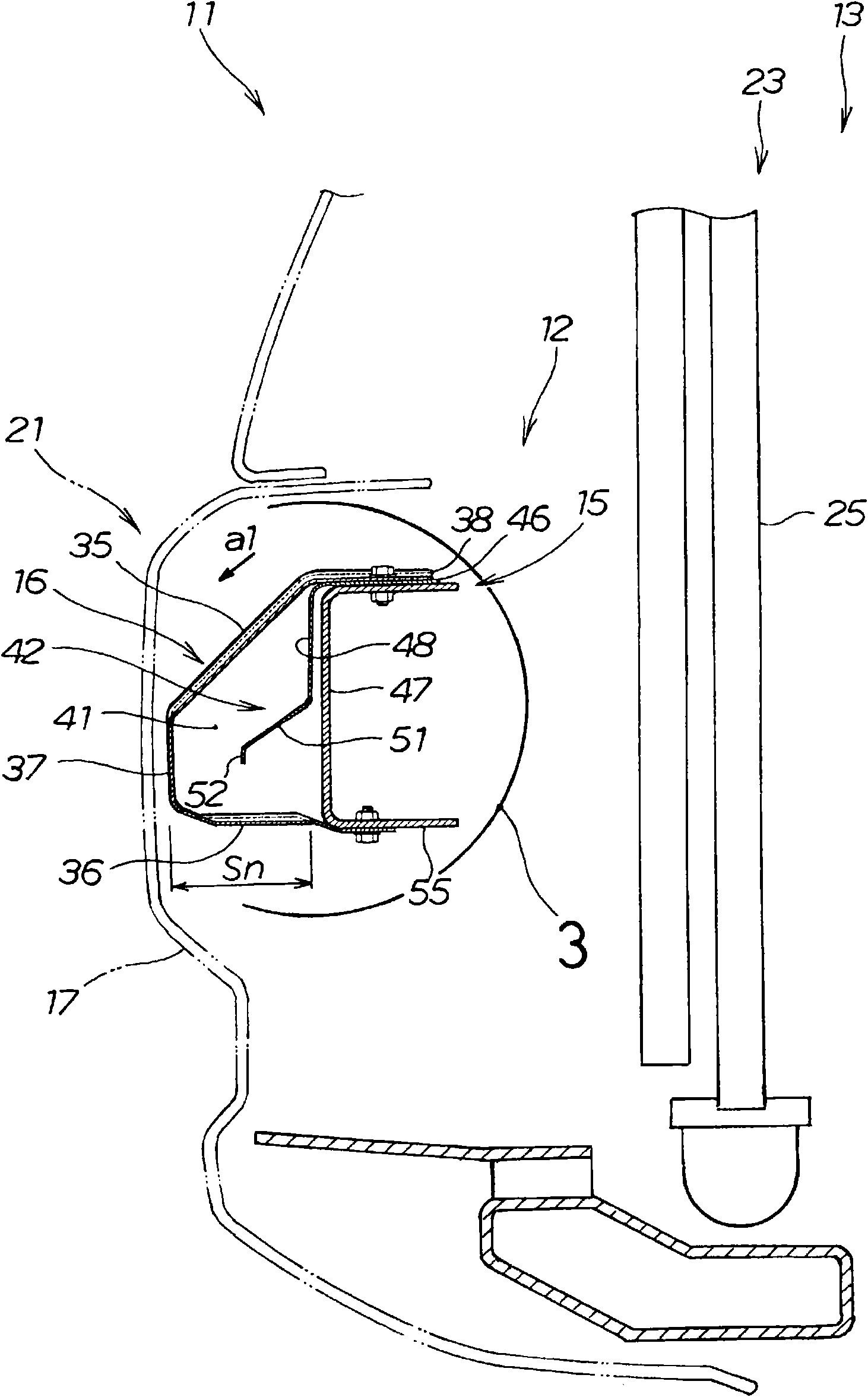 Bumper structure for vehicle