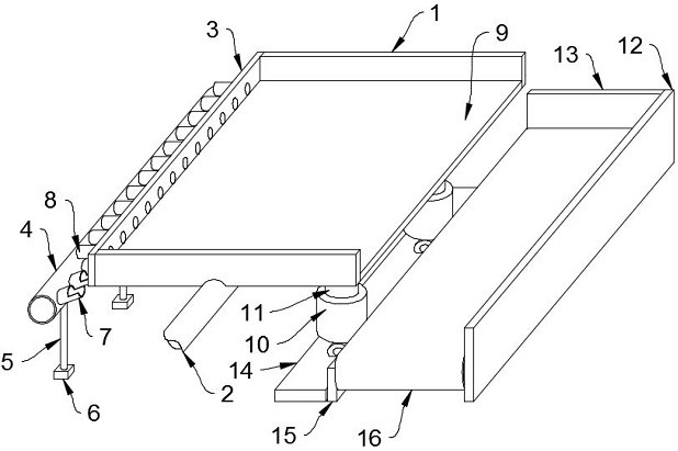 Adjustable liquid receiving device for filter press and using method of adjustable liquid receiving device