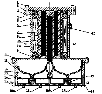 Magnetostriction type dual-cavity membrane type micropump