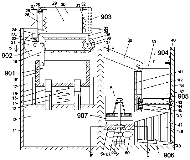 Rapid drying and recycling device for liquid dung