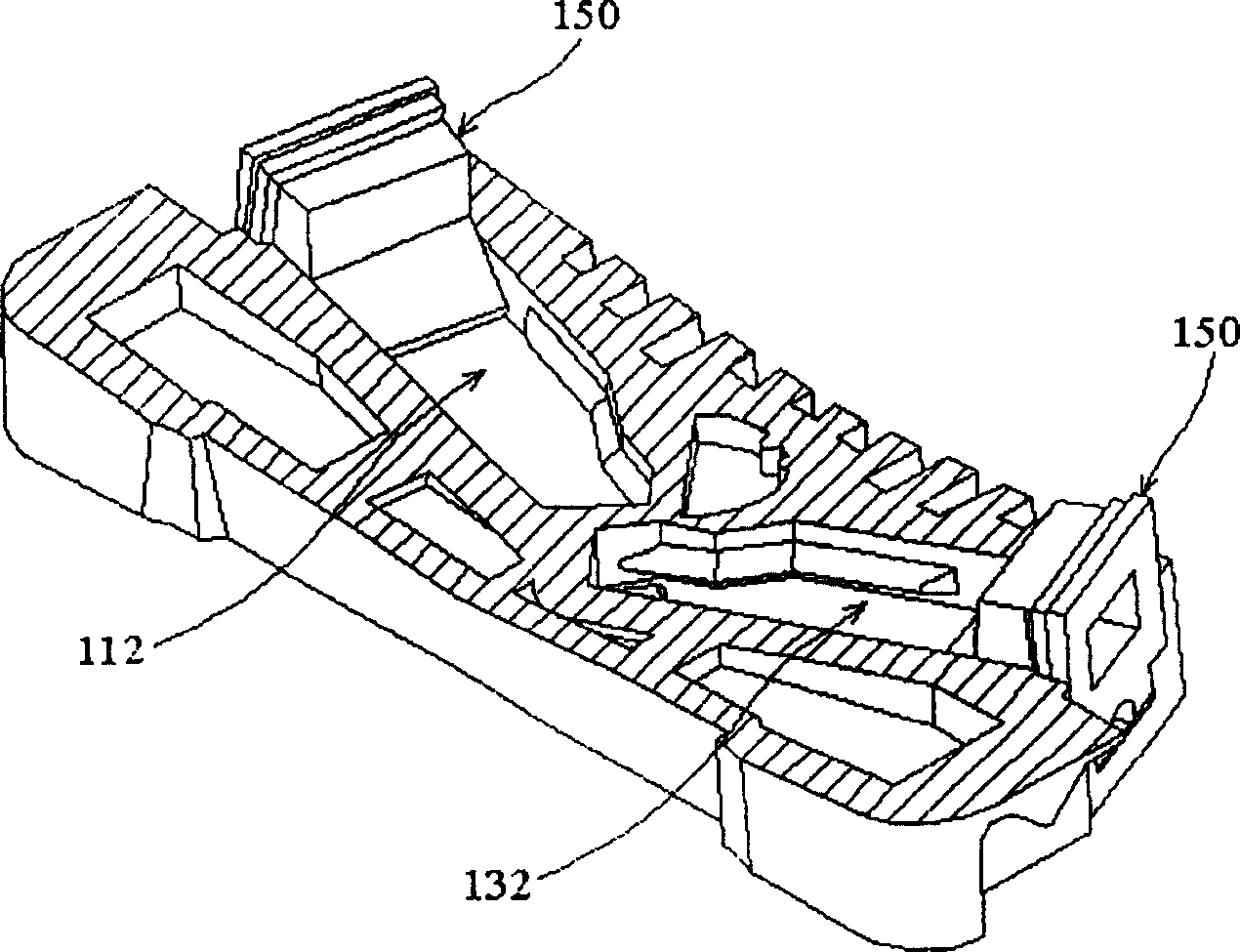 Ink box and body structure of ink box possessing multiple compartments