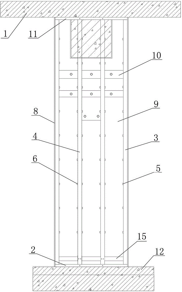 Encapsulating device for sawtooth pendant column and its construction method