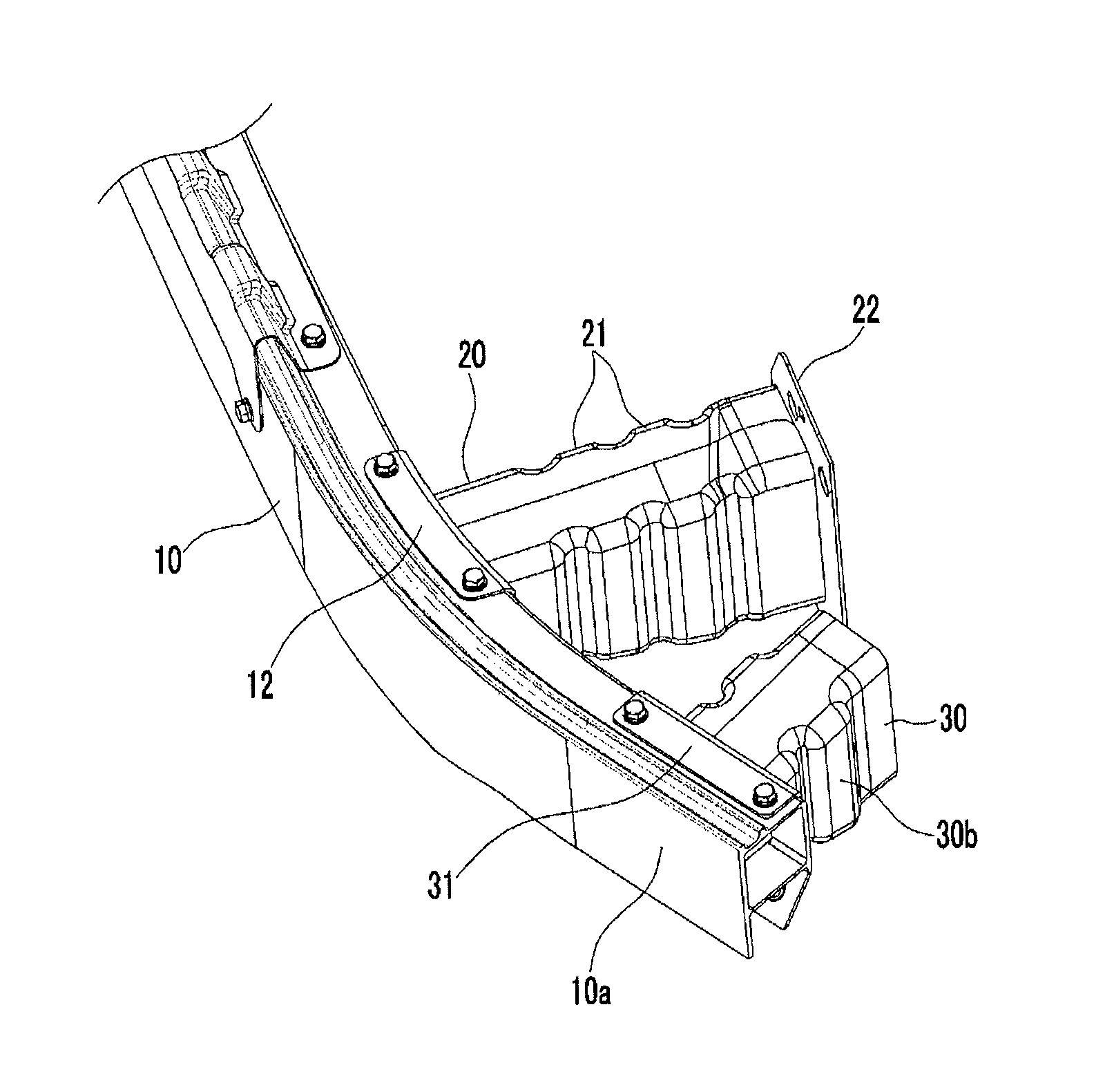 Impact absorbing device for vehicle