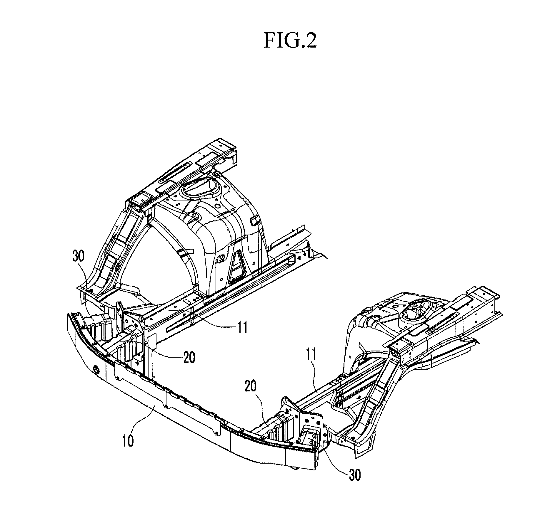 Impact absorbing device for vehicle