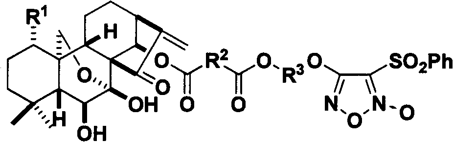 Nitrogen monoxide donor-type oridonin 1,4-hydroxyl-modified derivative, and its preparation method and application