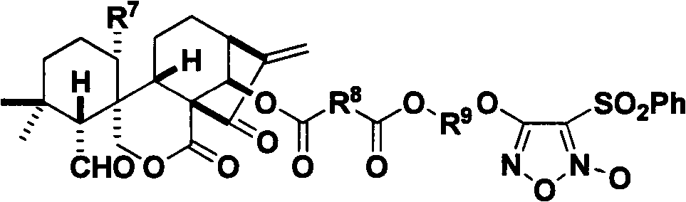 Nitrogen monoxide donor-type oridonin 1,4-hydroxyl-modified derivative, and its preparation method and application