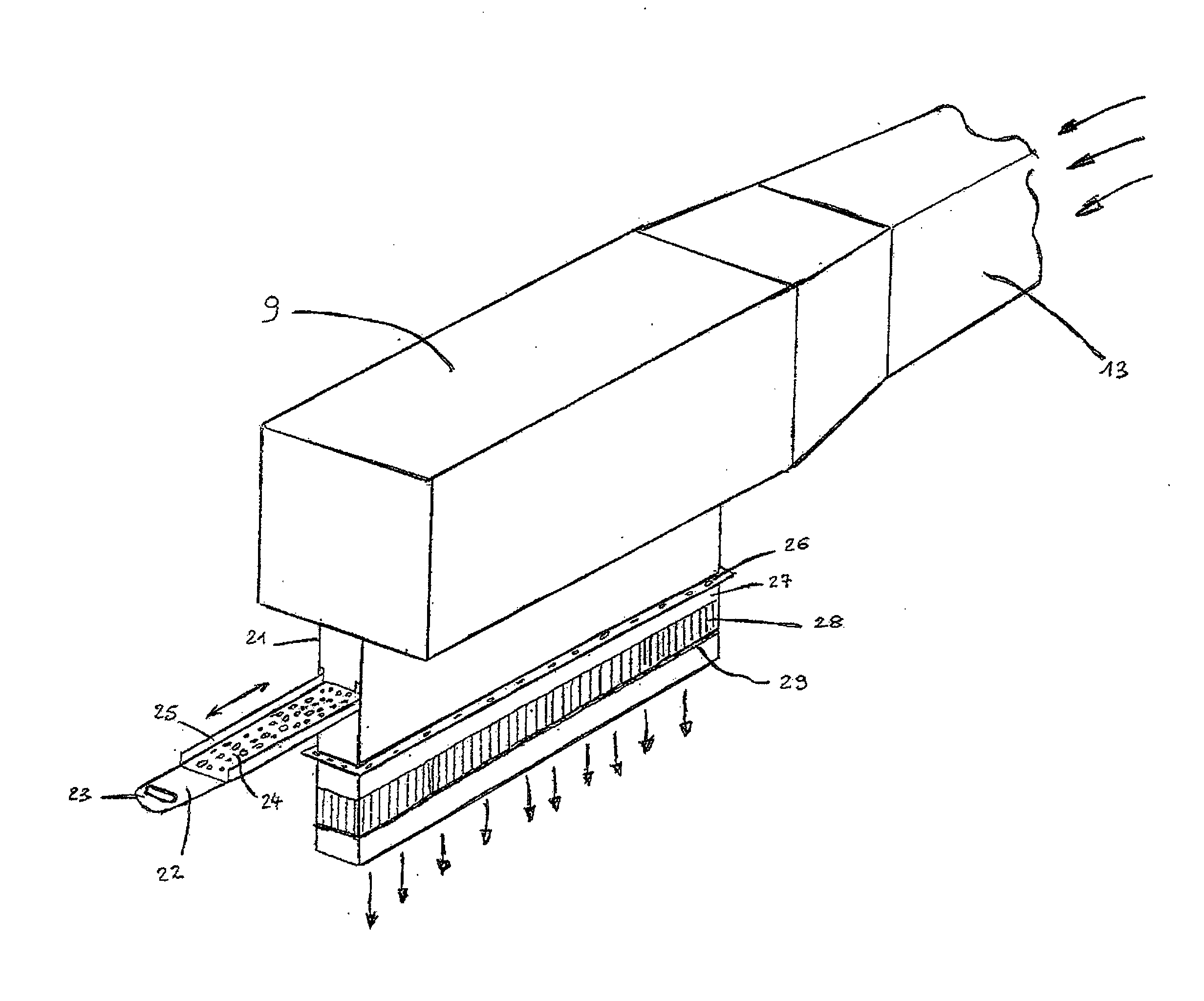 Installation for drying a damp non-woven web