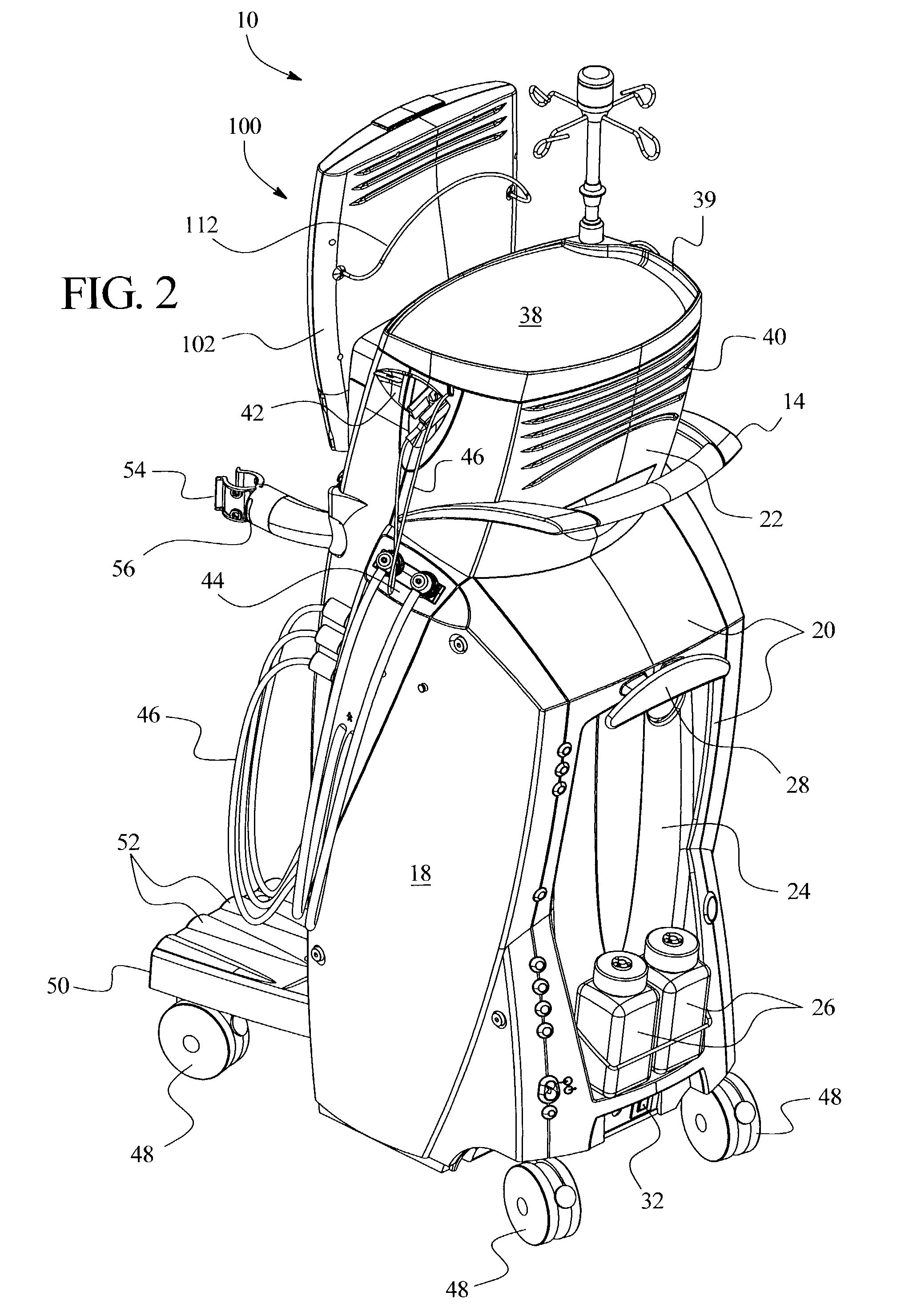 Dialysis machine having combination display and handle