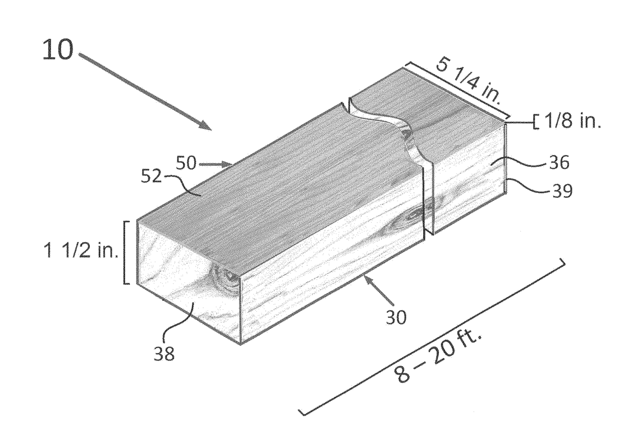 Outdoor wood decking board