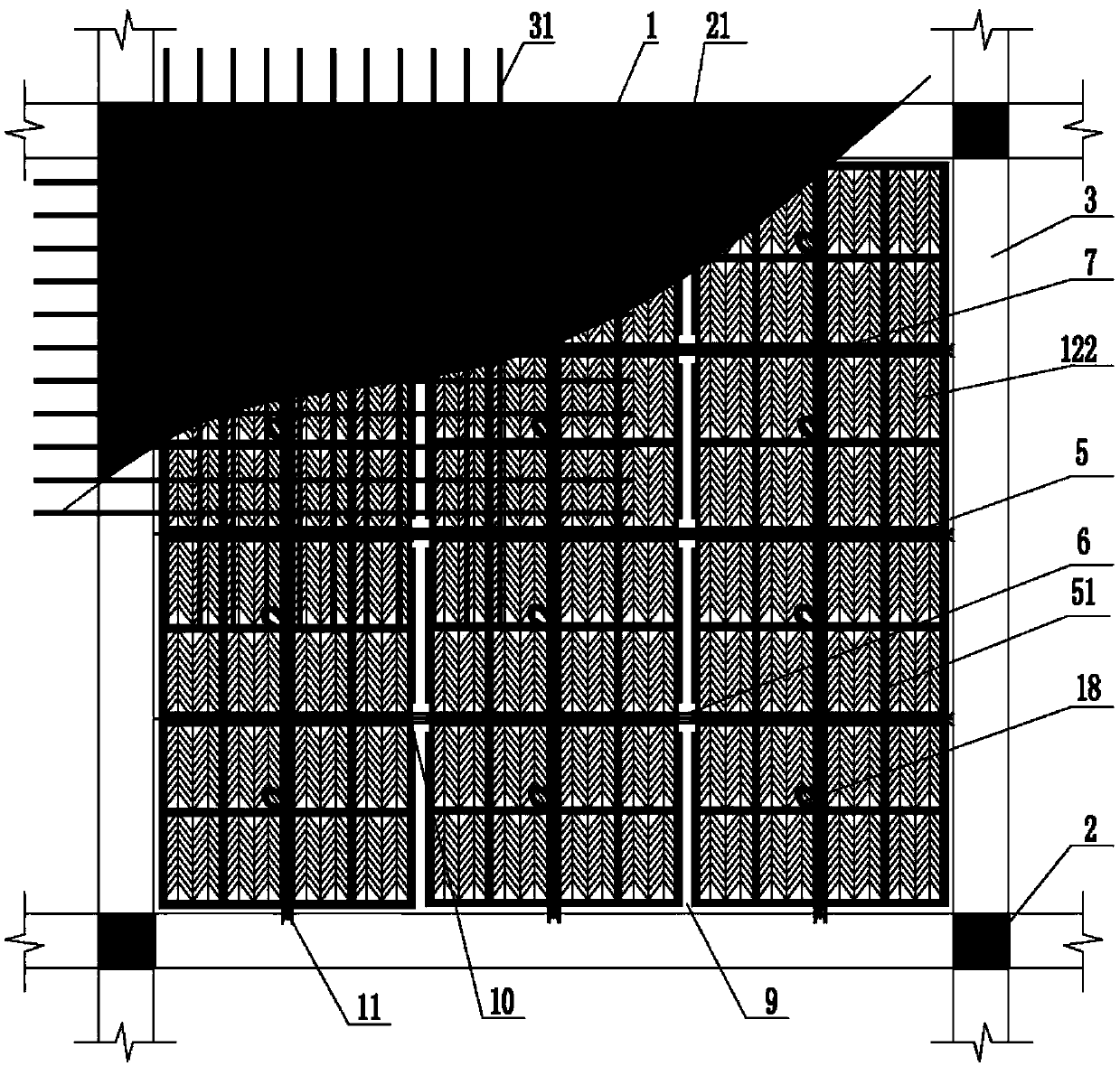 A prefabricated two-way force-bearing floor slab