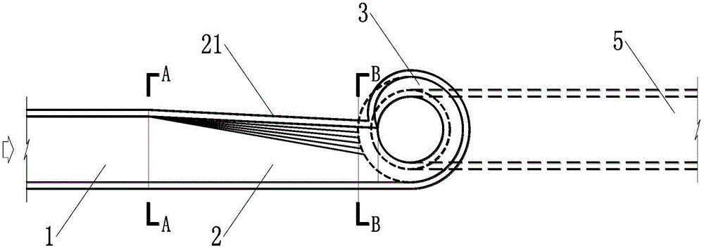 Eddy-current vertical-well energy dissipation structure of water discharging hole for ditchwater treatment and water discharging method