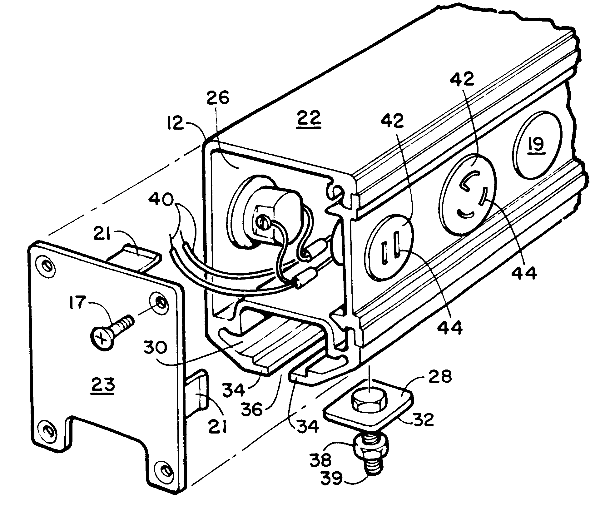 Structural truss system with adjustable mechanical mounting track and internal conduit accessible from removable sidewall